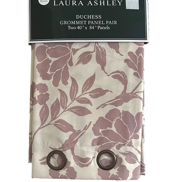 NWT Laura Ashley Window Panels Set Duchess Floral 40x84 Drapes Grommet Grandma - Picture 1 of 5